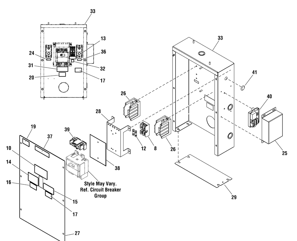 Control Box Group Diagram and Parts List for 076550-00  Briggs and Stratton Generator